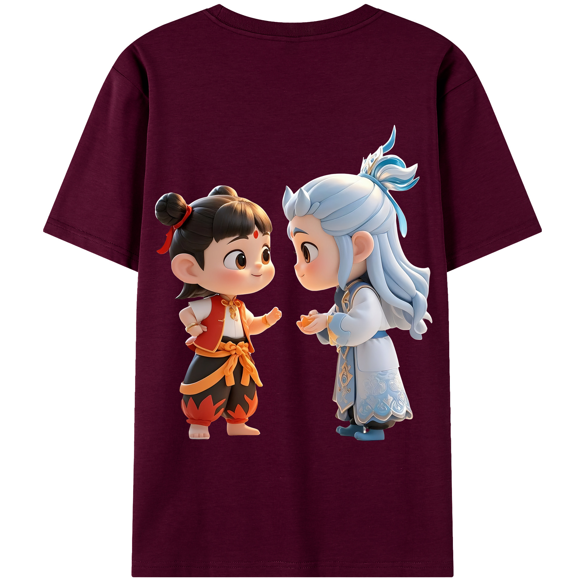 （画像用） Ne Zha 2 ナタ 魔童の大暴れ レディース半袖Tシャツ(バックプリント)